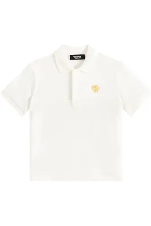 VERSACE Medusa embroidered cotton piquÃ© polo shirt