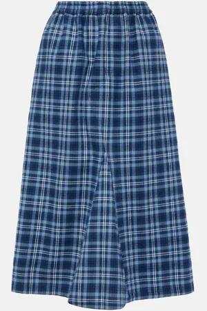 Acne Studios Checked mid-rise cotton maxi skirt