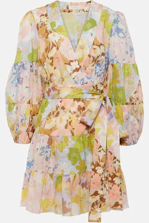 ZIMMERMANN Pop floral cotton wrap dress