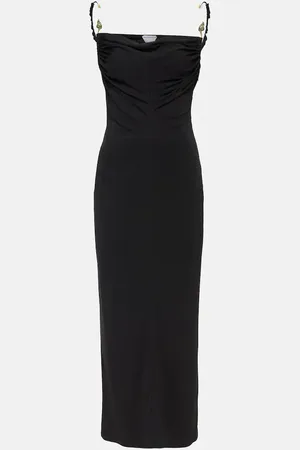 Bottega Veneta Embellished ruched crÃªpe maxi dress