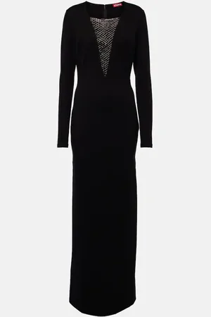 Staud Kris mesh-trimmed gown