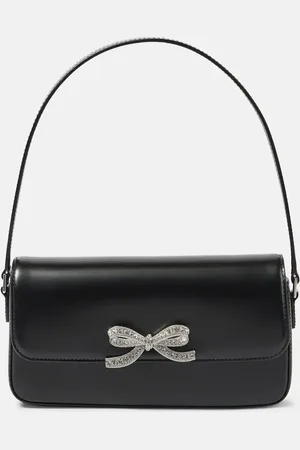 Self-Portrait Bow-detail leather shoulder bag