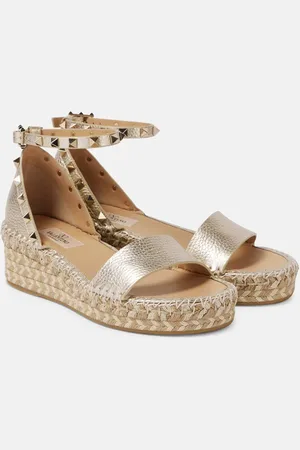 VALENTINO GARAVANI Rockstud leather espadrille sandals