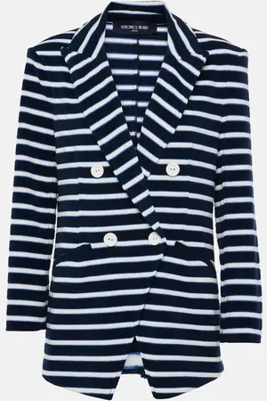 VERONICA BEARD Ortiz striped cotton-blend terry blazer