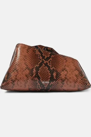 The Attico 8.30PM Small snake-print leather clutch