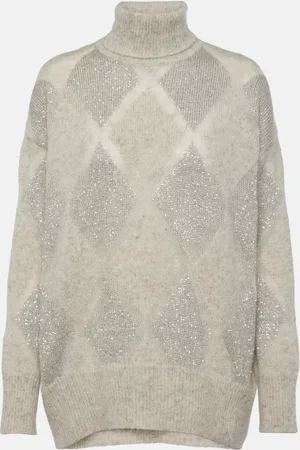 Brunello Cucinelli Dazzling Argyle wool and mohair sweater