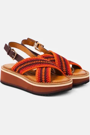 Robert Clergerie Faden leather-trimmed crochet sandals