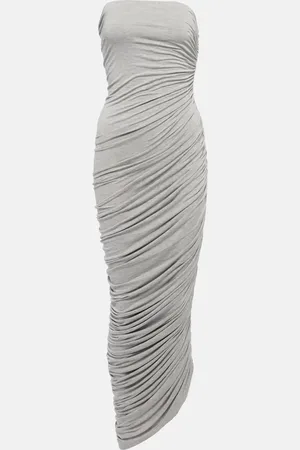 Norma Kamali Diana ruched jersey maxi dress
