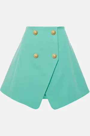 Balmain High-rise wool miniskirt