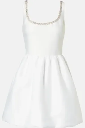 Self-Portrait Crystal-embellished taffetta minidress