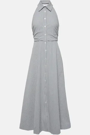 VERONICA BEARD Mackey striped cotton maxi dress