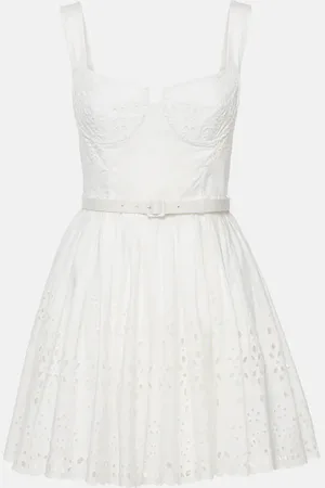 Self-Portrait Cotton broderie anglaise minidress