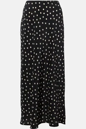 RIXO London Ardith polka-dot silk slip skirt