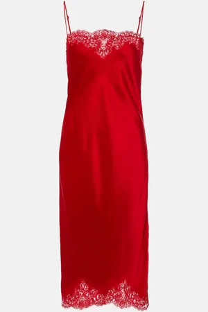 Stella McCartney Lace-trimmed satin slip dress