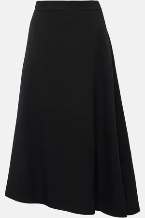 Jil Sander Asymmetric virgin wool midi skirt