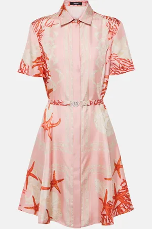 VERSACE Barocco Sea silk twill shirt dress