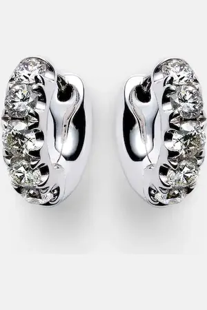 Roxanne First Super Duper 14kt white gold hoop earrings with diamonds