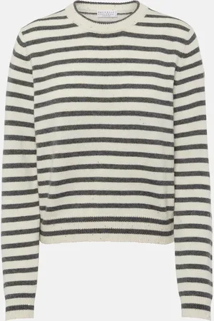 Brunello Cucinelli Striped cashmere-blend sweater