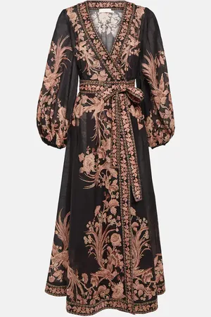 ZIMMERMANN Waverly floral cotton wrap dress