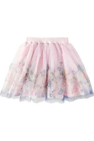 MONNALISA Floral tulle skirt
