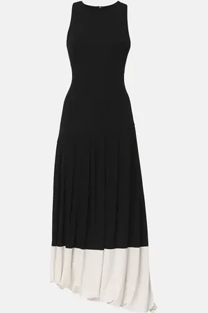Victoria Beckham Colorblocked jersey midi dress