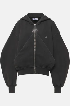 The Attico Logo cotton jersey zip-up hoodie