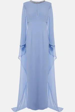 Roland Mouret Embellished silk chiffon gown