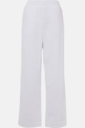 Alaïa AlaÃ¯a Low-rise cotton terry straight pants