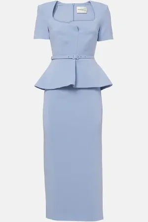 Roland Mouret Peplum silk and wool-blend midi dress