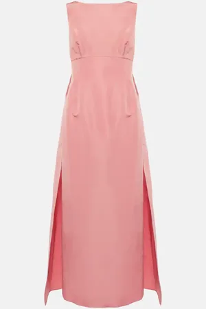 Oscar de la Renta Caped silk faille gown