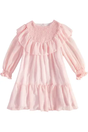 PATACHOU Ruffled shirred chiffon dress