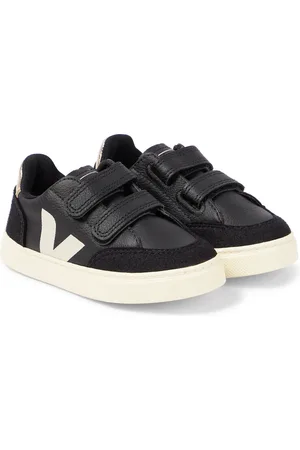 Veja V-12 suede-trimmed leather sneakers