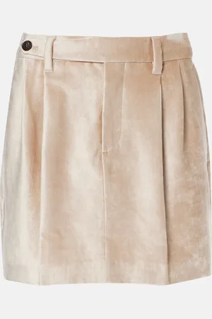 Brunello Cucinelli Cotton-blend velvet miniskirt