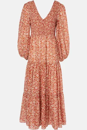 RIXO London Brooke floral cotton and silk midi dress