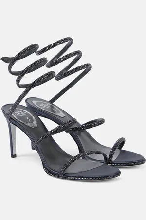RENE CAOVILLA Cleo 80 glitter satin sandals