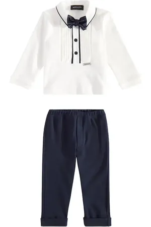 MONNALISA Baby cotton sweatshirt and pants set