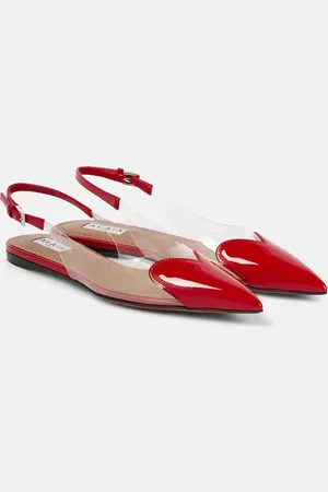 Alaïa AlaÃ¯a Le CÅur patent leather and PU slingback flats