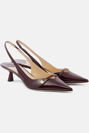 Jimmy Choo Amita 45 patent leather slingback pumps