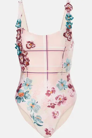 Agua by Agua Bendita Gema Prado floral-appliquÃ© swimsuit