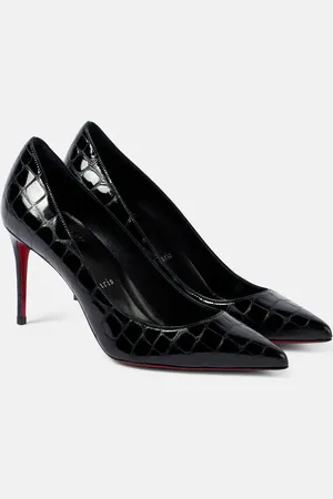 Christian Louboutin Kate 85 croc-effect leather pumps