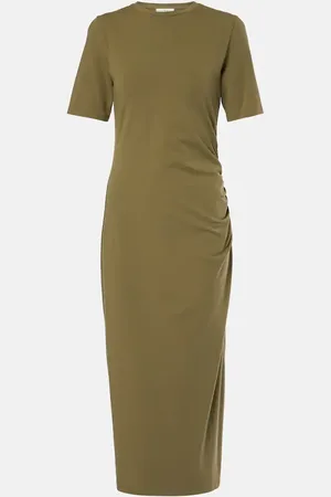 Vince Cotton-blend jersey midi dress