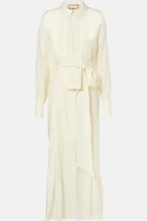 Plan C Belted silk shirtdress