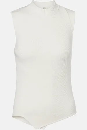 Totême Ribbed-knit asymmetric top
