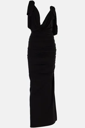 The Attico Ruched draped jersey gown