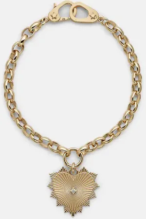 Foundrae Radiating Heart Medium 18kt chain bracelet with diamond