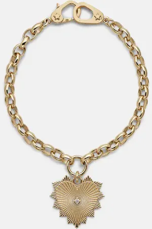 Foundrae Radiating Heart Medium 18kt chain bracelet with diamond