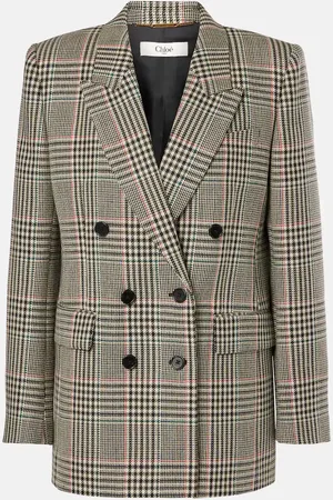 Chloé ChloÃ© Double-breasted checked wool blazer