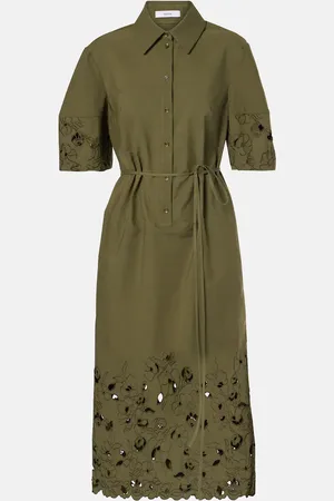 Erdem Belted cotton-blend shirt dress