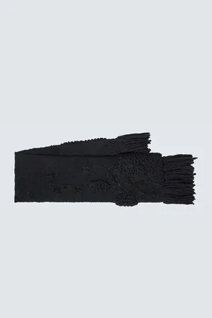 DRIES VAN NOTEN Fringed wool-blend scarf