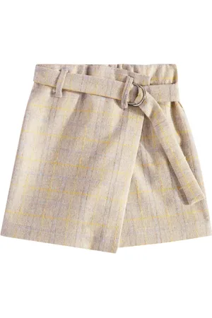 Brunello Cucinelli Wool-blend flannel skort